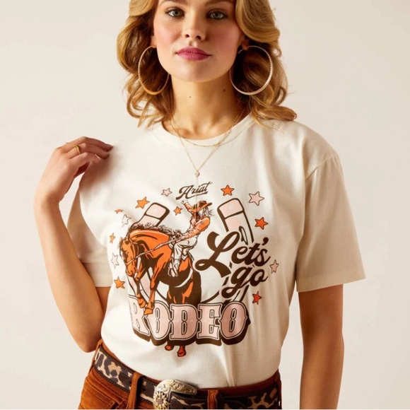 Ariat Tops - ARIAT WOMEN'S LET'S GO RODEO T-SHIRT Western Cowgirl size XXL